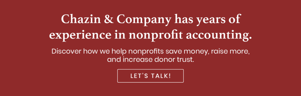 Contact Chazin & Company to learn more about their nonprofit accounting services and get started with their team.