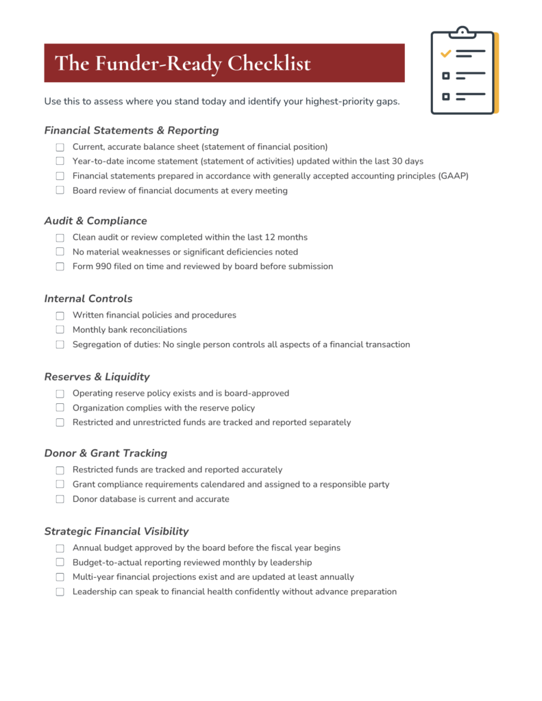OBBB Guide Financial Resilience Funder Ready Checklist